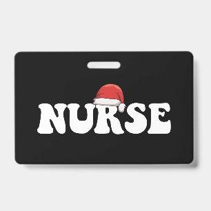 Badge Chapeau de Père Noël infirmière Noël soins infirmi