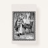 Badge Chapeau rouge Noir Blanc Illustration Cadre (Dos)