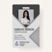 Badge Charbon Sécurité de la compagnie QR Code Employé P (Devant)