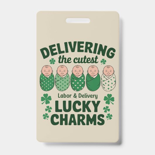 Badge Charme de chance infirmière de travail et d'accouc (Avant)