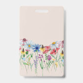 Badge Charme Fleur Sauvage Nom Floral de Campagne (Arrière)