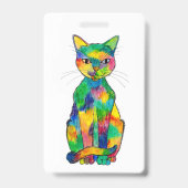 Badge Chat Arc-en-Ciel (Arrière)