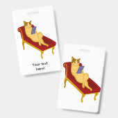 Badge Chat avec clipart de gadget (Avant & arrière)