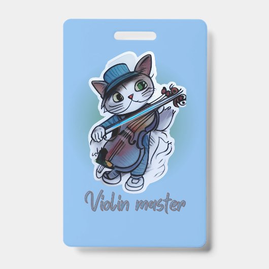 Badge Chat avec T-shirt violon (Avant)