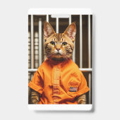 Badge Chat blanc drôle (Arrière)