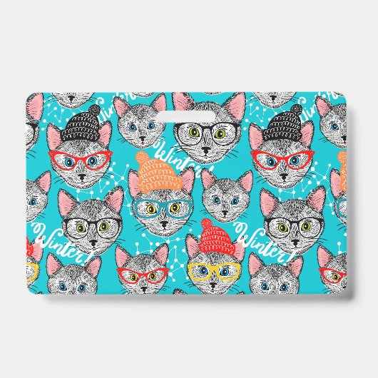 Badge Chat dans le casquette (Avant)