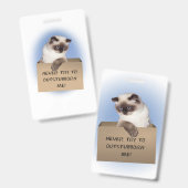 Badge Chat dans une boîte (Avant & arrière)