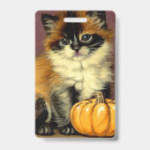 Badge Chat de Halloween Ragdoll Vintage (Arrière)