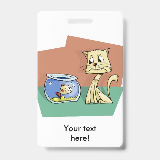 Badge Chat et cuvette de poisson (Avant)