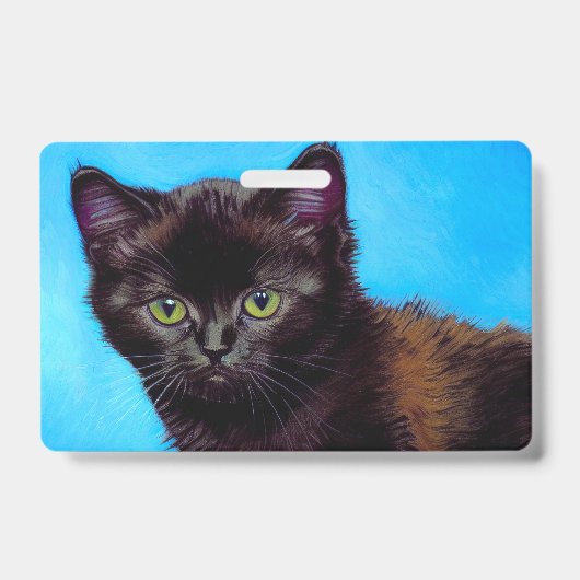 Badge Chat et fleurs de Van Gogh (Avant)