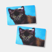 Badge Chat et fleurs de Van Gogh (Avant & arrière)