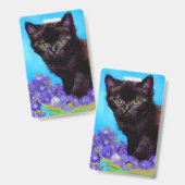 Badge Chat et fleurs de Van Gogh (Avant & arrière)