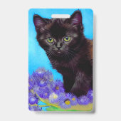 Badge Chat et fleurs de Van Gogh (Arrière)