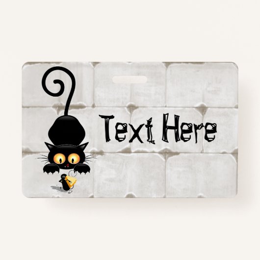 Badge Chat et souris avec des personnages de dessin amus (Devant)