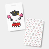 Badge Chat excité de remise de diplômes (Avant & arrière)