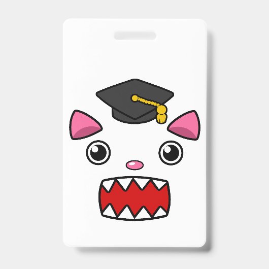 Badge Chat excité de remise de diplômes (Avant)