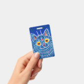 Badge Chat gothique bleu (Manuel / portable)
