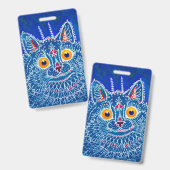Badge Chat gothique bleu (Avant & arrière)