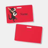 Badge Chat jouant du Banjo Thunder_Cove (Avant & arrière)