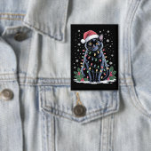 Badge Chat noir Noël Chapeau de Noël Funny Chats Meowy (Insitu)