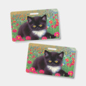 Badge Chat smoking Gustav Klimt (Avant & arrière)