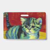 Badge Chat tigré de Van Gogh (Arrière)