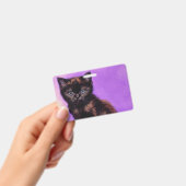 Badge Chat Violet de Style Van Gogh (Manuel / portable)