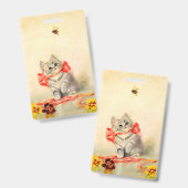 Badge Chaton au ruban rouge (Avant & arrière)