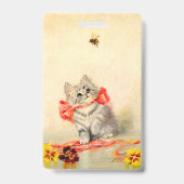 Badge Chaton au ruban rouge (Arrière)