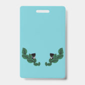 Badge Chaton avec des feuilles (Arrière)