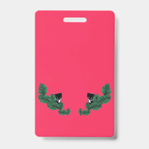 Badge Chaton avec des feuilles