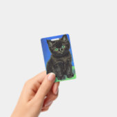 Badge Chaton noir de style Van Gogh (Manuel / portable)