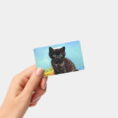 Badge Chaton noir de Van Gogh avec fil (Manuel / portable)