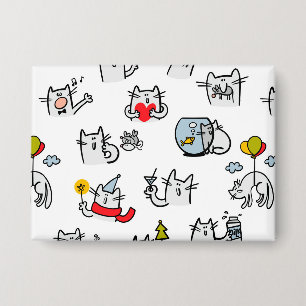 Badge Chats amusants, lait et magie.