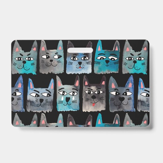 Badge Chats bleus (Avant)