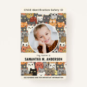 Badge Chats Boho Personnalisé Photo moderne Identificati (Devant)