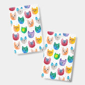 Badge Chats et amis à l'aquarelle (Avant & arrière)