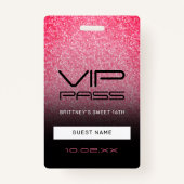 Badge Chaud rose noir Ombre Parties scintillant Sweet 16 (Devant)