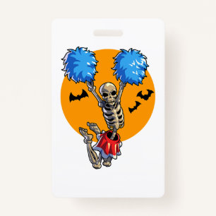 Badge Cheerled Skeleton Halloween Cheer Maman Filles Wo