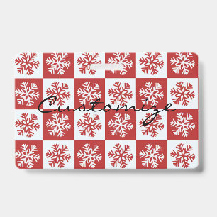 Badge Chèque rouge/blanc motif flocon de neige Thunder_