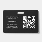 Badge Chercheur paranormal Chasseur fantôme - ID photo (Back)