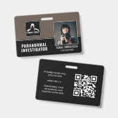 Badge Chercheur paranormal Chasseur fantôme - ID photo (Front & Back)