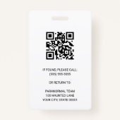 Badge Chercheur paranormal QR Code Nom Balise Code photo (Dos)