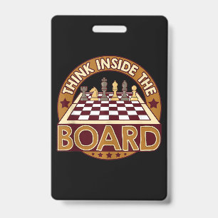Badge ChessBoard Citation Joueur d'échecs Penser Jeu Boa