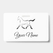Badge Cheval élégant de couleur noire (Arrière)