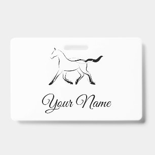 Badge Cheval élégant de couleur noire
