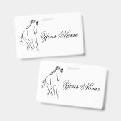 Badge Cheval en couleur noire (Avant & arrière)