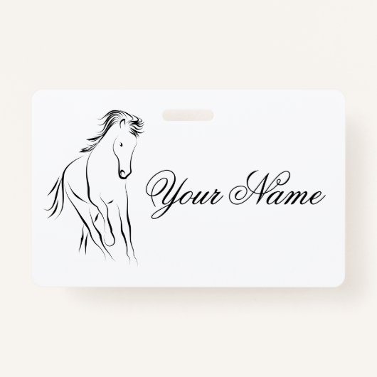 Badge Cheval en couleur noire (Devant)