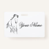 Badge Cheval en couleur noire (Dos)