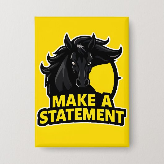 Badge Cheval Noir Gras avec Texte Motivationnel (Recto)
